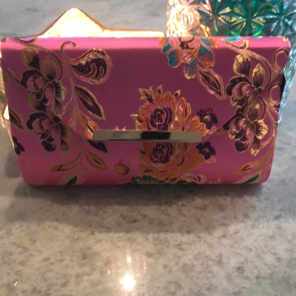 Fuchsia harve benard floral evening bag